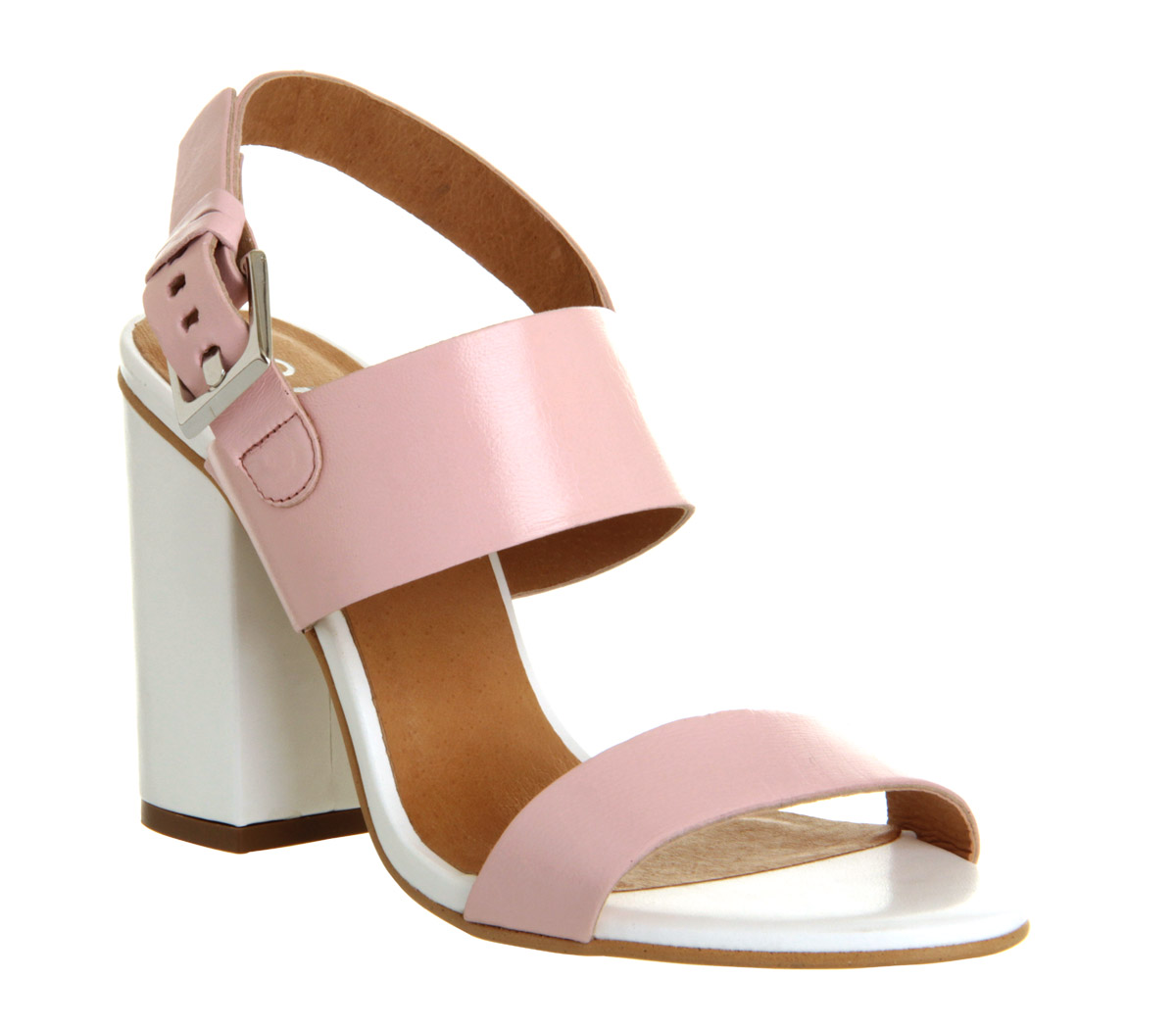 OFFICEGarland Strappy Block HeelPale Pink Leather